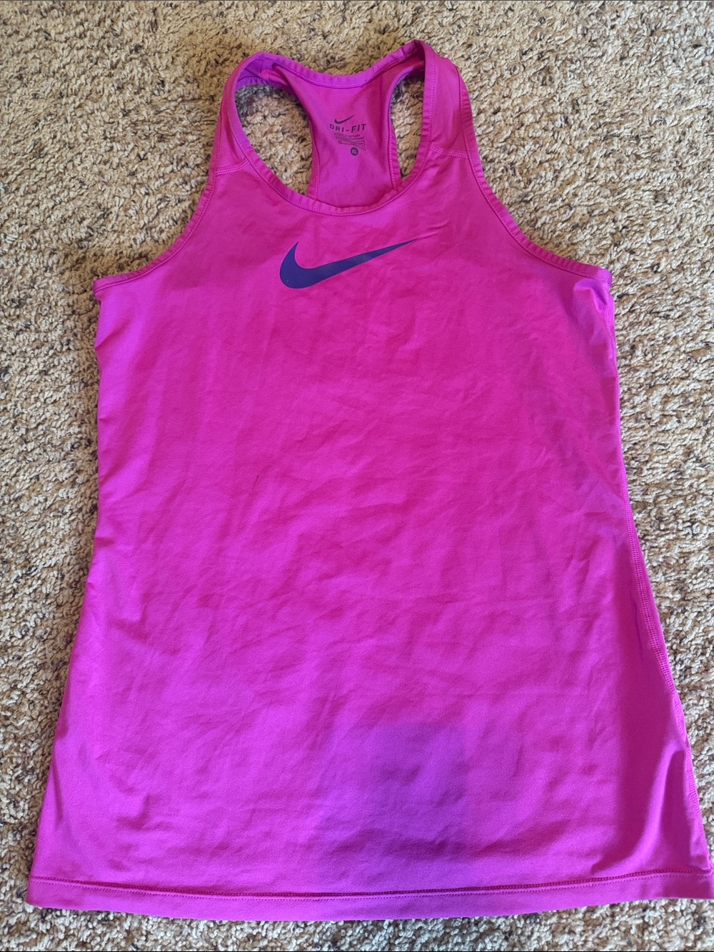 Nike Purple Racerback Tank with Navy Swoosh